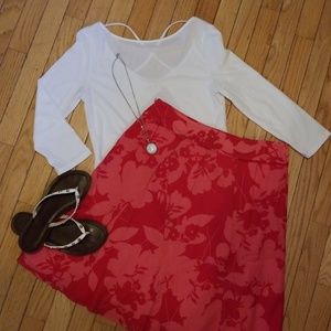 CLOSET BLOWOUT!   Ann Taylor cotton skirt sz 8P